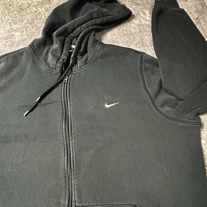 Nike ClSSIC Hooded Jacket Men's XL Black Full Zip Fleece 341573 Swoosh