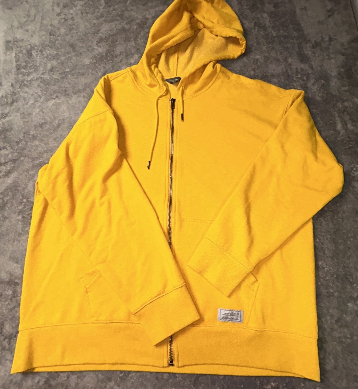 Eddie Bauer Cozy Camp Full Zip Hoodie Women’s Lg Mustard Yellow Stretch Fleece