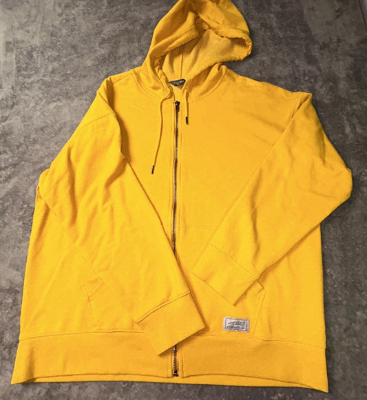 Eddie Bauer Cozy Camp Full Zip Hoodie Women’s Lg Mustard Yellow Stretch Fleece
