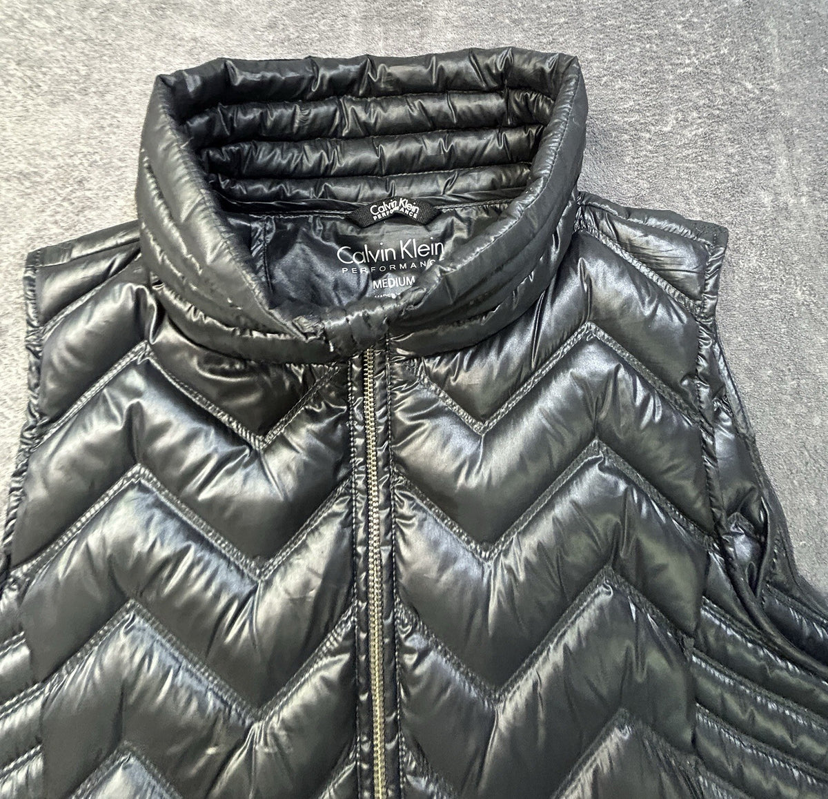 Calvin Klein Down Quilted Puff Vest Charcoal Gray M