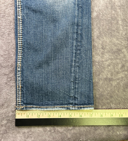 Silver Jeans Sam Womens 28 Low Rise Distressed Bootcut Jeans Medium Wash