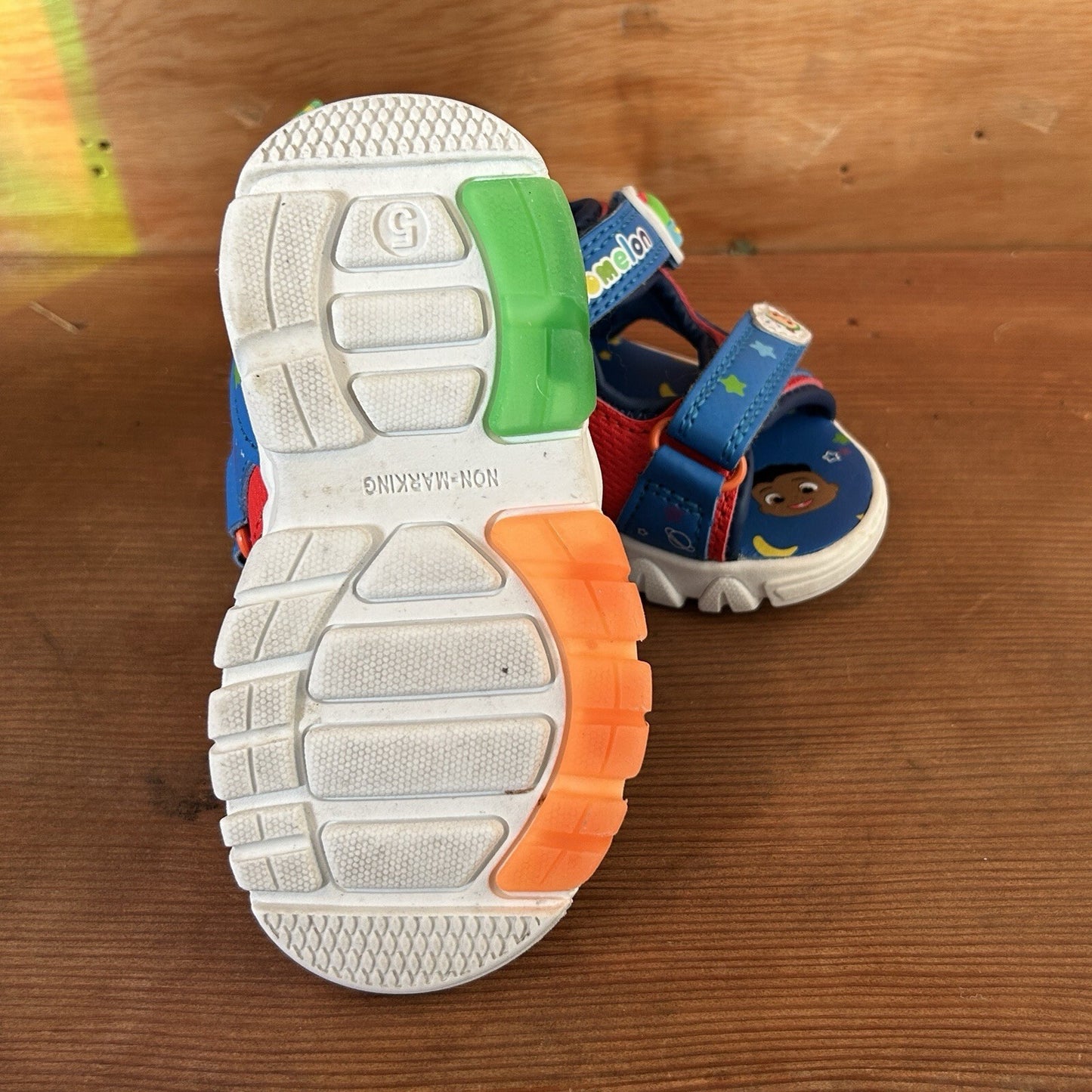CoComelon JJ Cody Toddler Sandals Size 5 Blue Multicolor