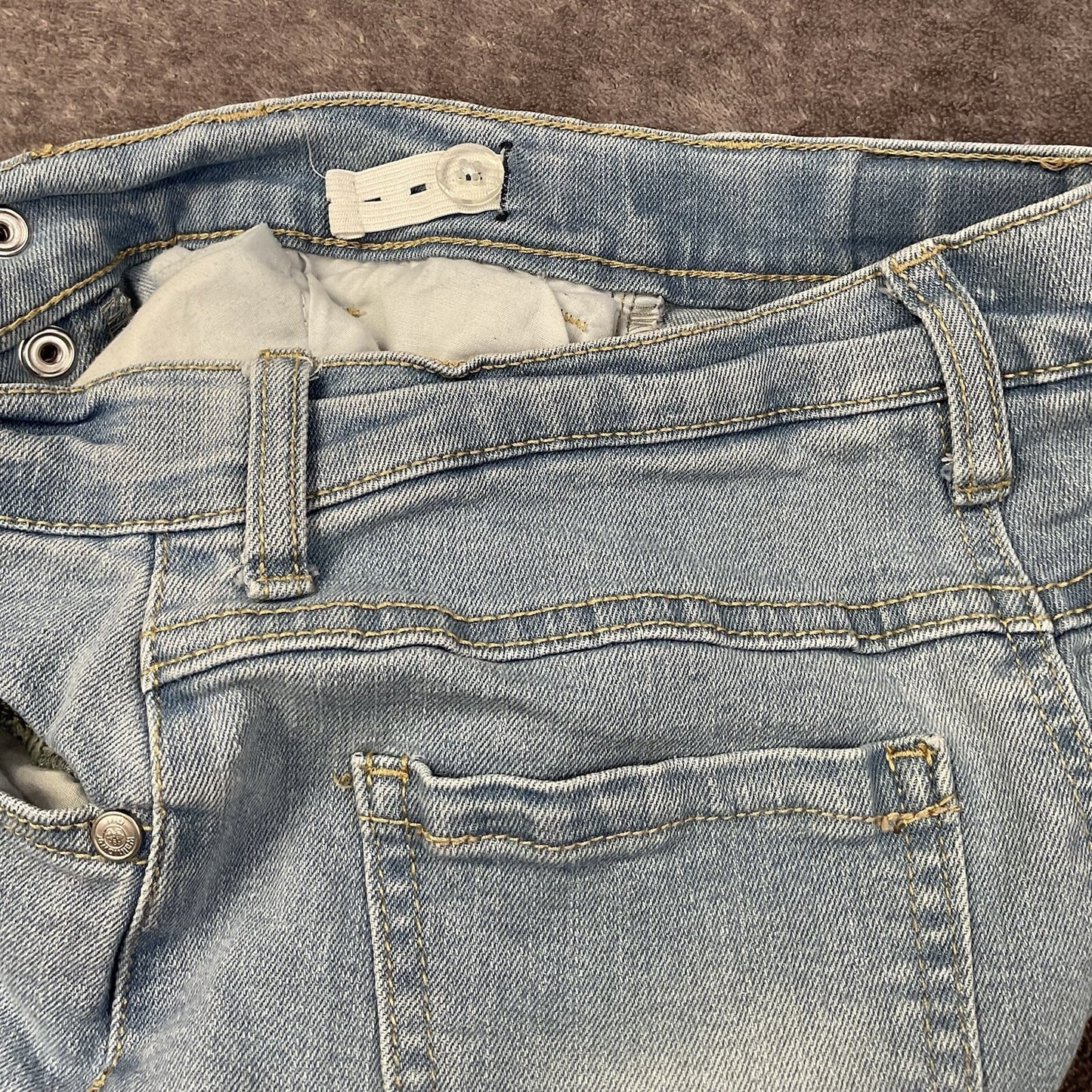 Wallflower Girls Light Wash Denim Shorts Button Fly Stretch Jean Shorts