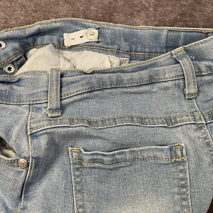 Wallflower Girls Light Wash Denim Shorts Button Fly Stretch Jean Shorts