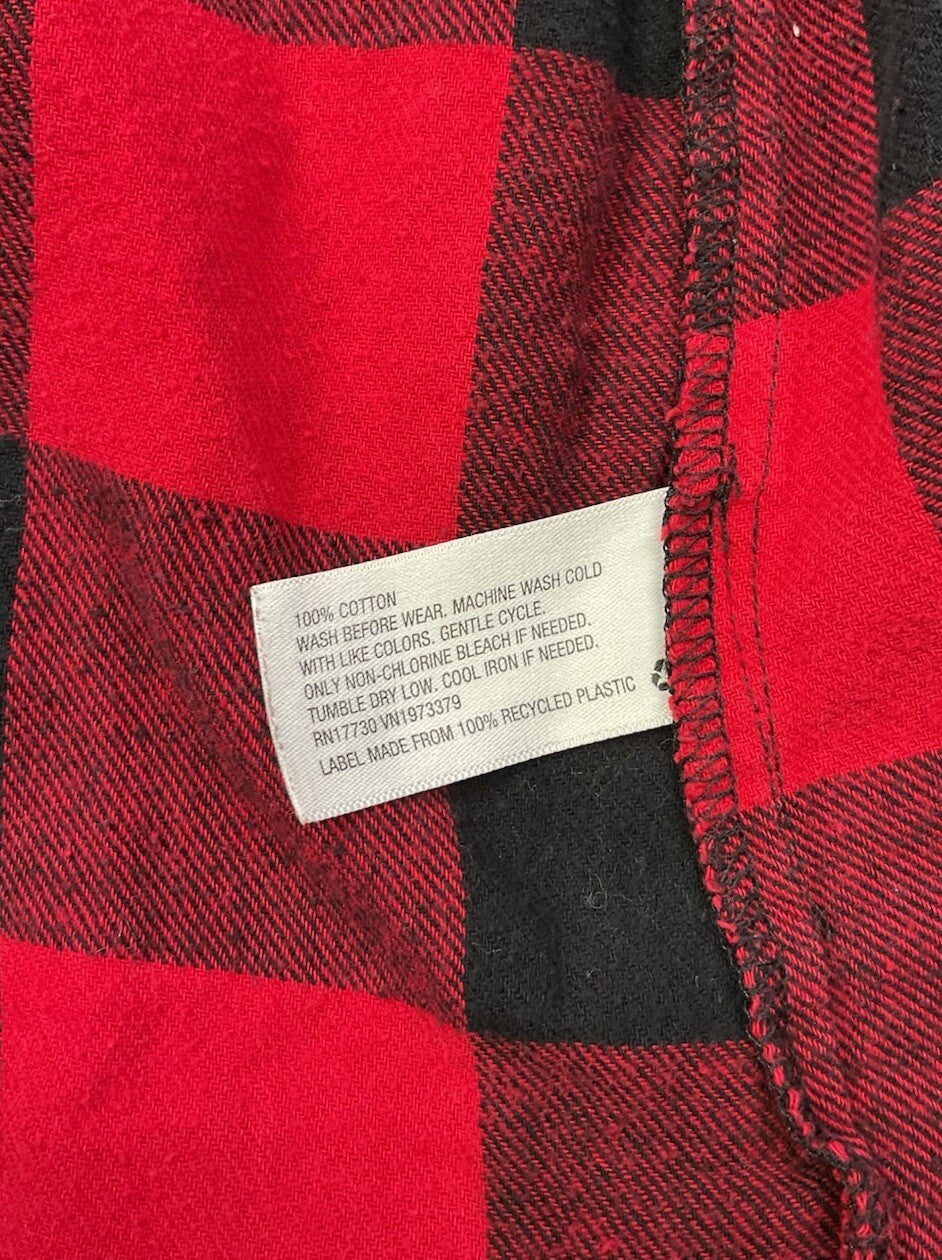 Xhilaration Girls Buffalo Plaid Shirt Dress Red Black Button Front Size M 7-8