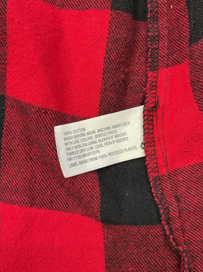 Xhilaration Girls Buffalo Plaid Shirt Dress Red Black Button Front Size M 7-8