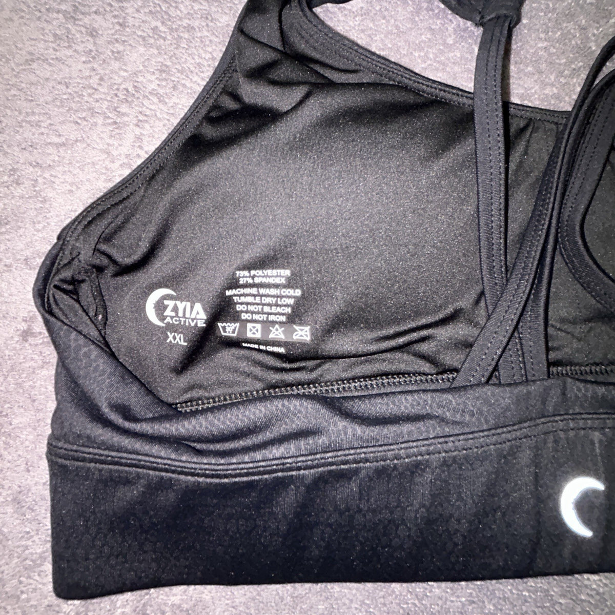 ZYIA Active Sports Bra Womens XXL Black Animal Print Athletic Workout