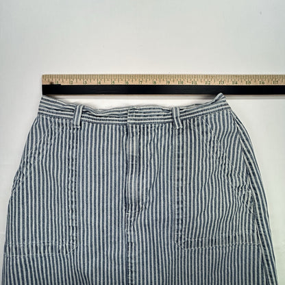 Gloria Vanderbilt Blue White Railroad Stripe Denim Skort Women's Size