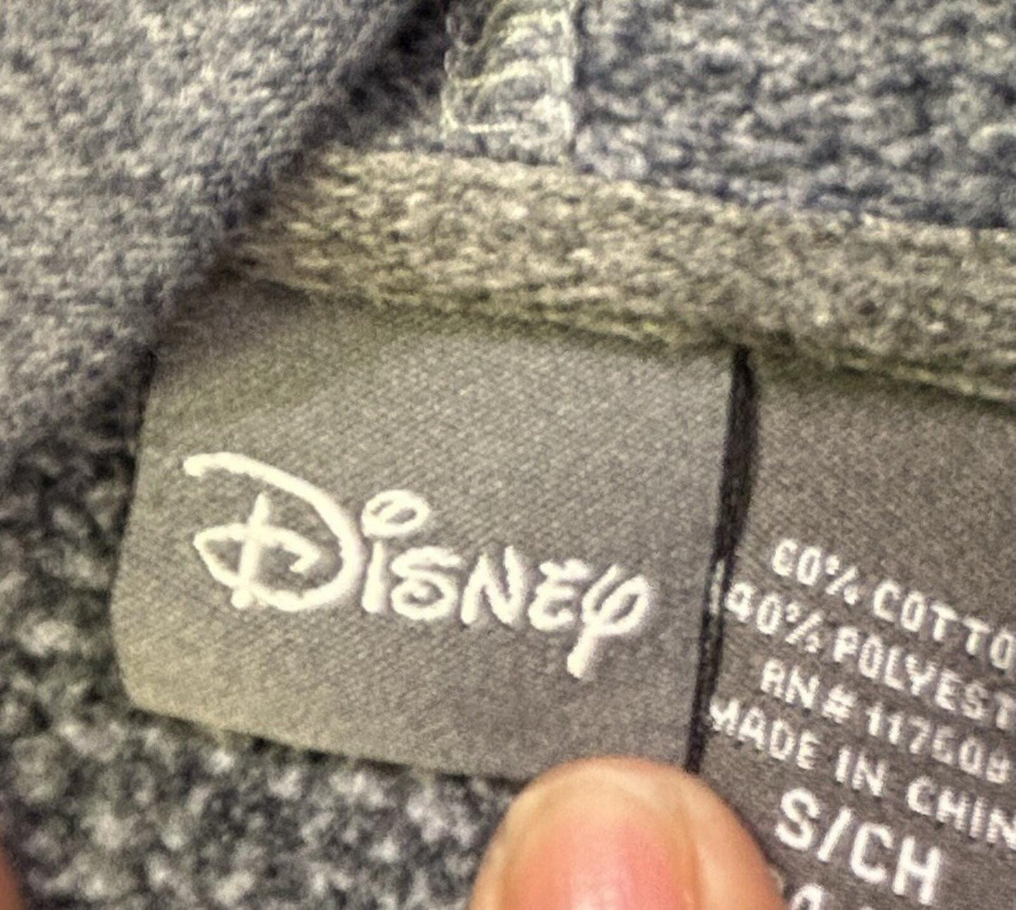 Disney Mickey Mouse Hoodie Sweatshirt Gray Pullover Graphic Adult Small