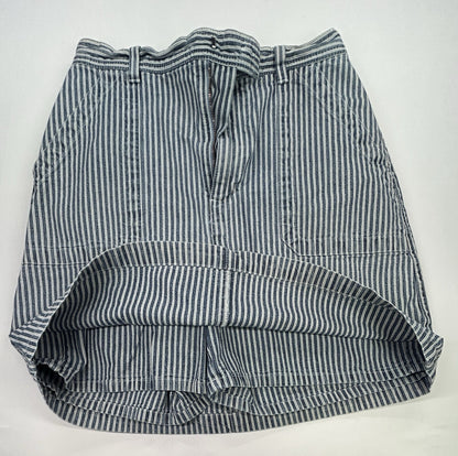 Gloria Vanderbilt Blue White Railroad Stripe Denim Skort Women's Size