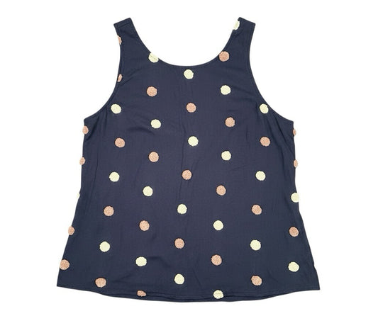 Blu Pepper Women’s Large Navy Textured Polka Dot Sleeveless Tank Top