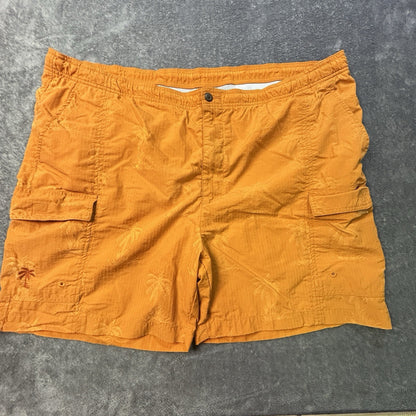 Tommy Bahama Men’s XL Orange Palm Tree Swim Trunks Cargo Board Shorts