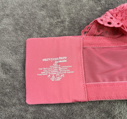 Curvy Couture Intimates 42G Pink Lace Racerback Underwire Bra D1280E