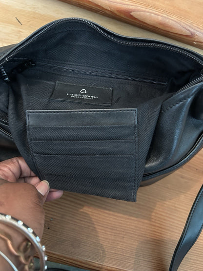 Liz Claiborne Genuine Leather Black Shoulder Bag