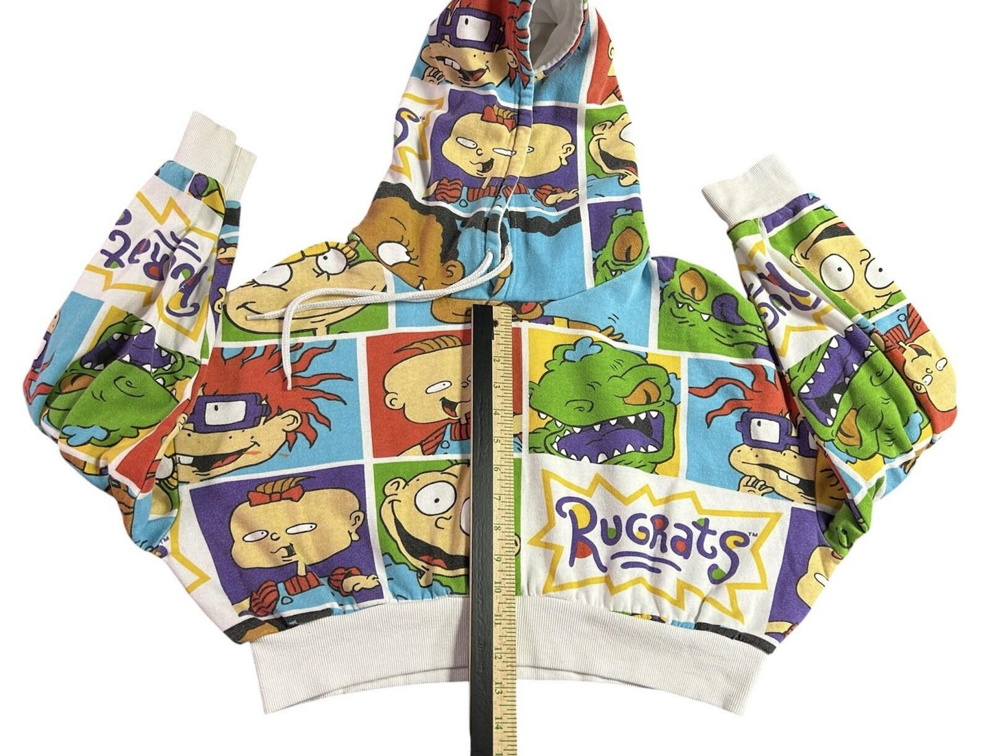 Rugrats Cropped Hoodie Women’s Medium Nickelodeon Pullover Sweats Cartoon