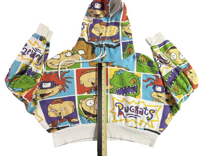 Rugrats Cropped Hoodie Women’s Medium Nickelodeon Pullover Sweats Cartoon