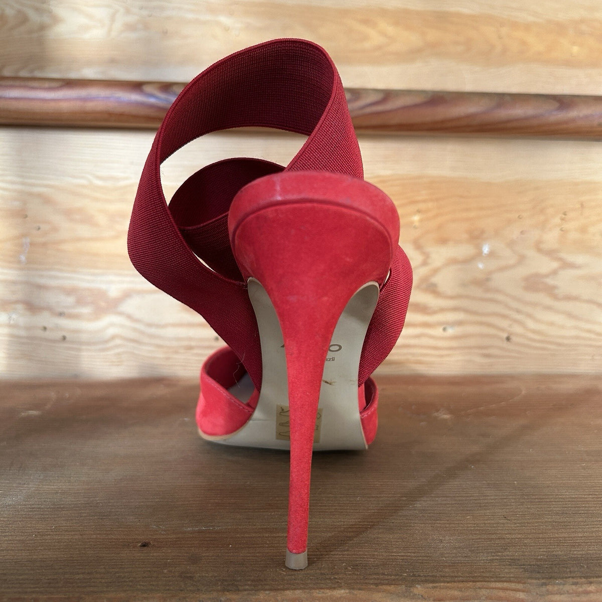 ALDO Red Suede Ybelilla Pointed w/Wrap-Around Elastic Strap