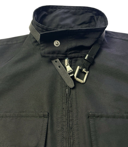 Lauren Ralph Lauren Utility Vest Womens Medium Black Zip Front Belted Collar