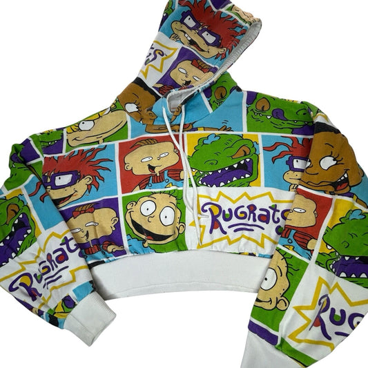 Rugrats Cropped Hoodie Women’s Medium Nickelodeon Pullover Sweats Cartoon