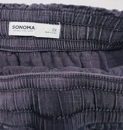 Sonoma Charcoal Gray  Pull On Skirt Women's 2X Lyocell Rayon Drawstring