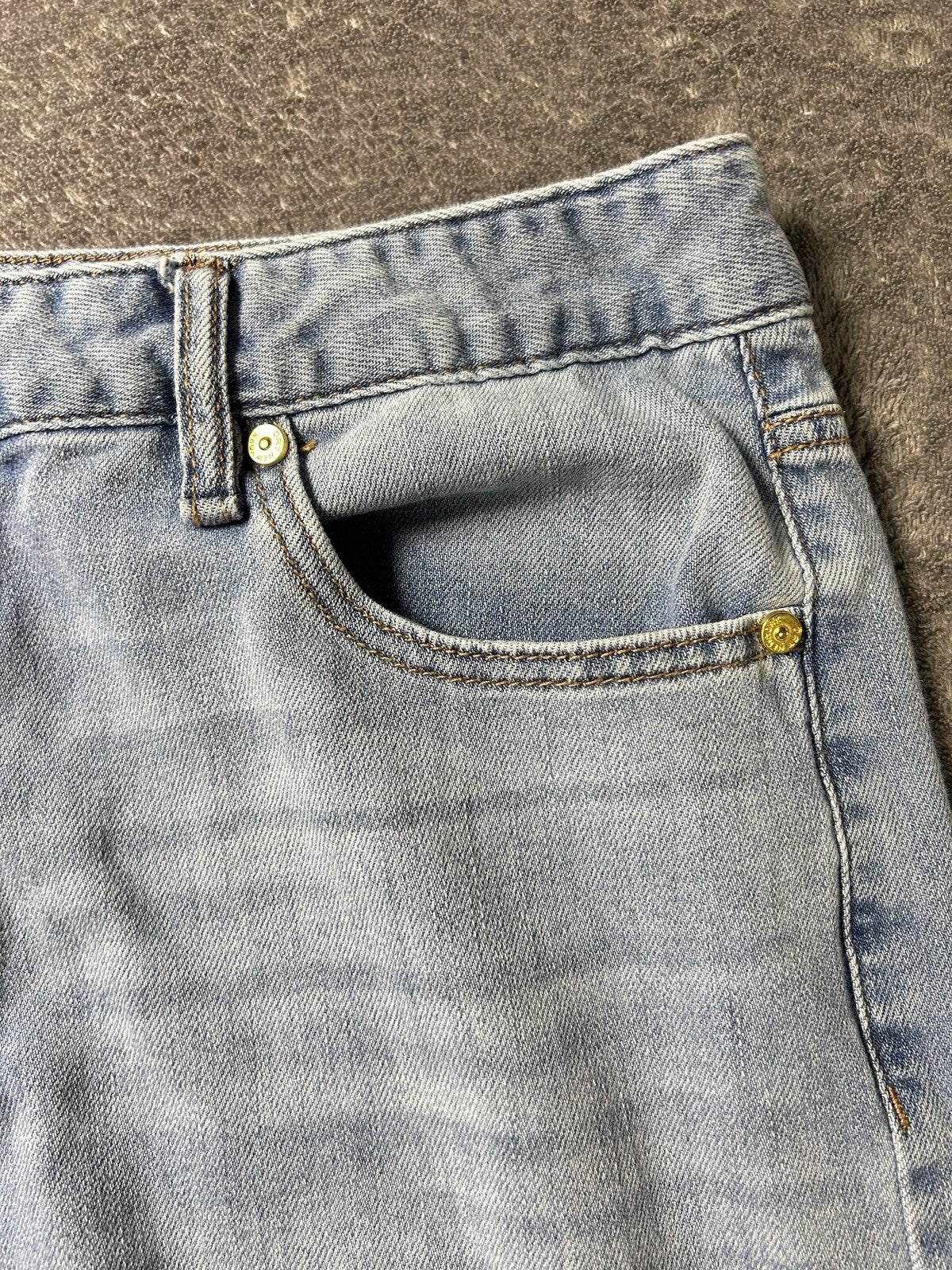 OAT New York Cloud Luxe Jeans Womens 12/31 High Rise Wide Leg Light Wash Denim