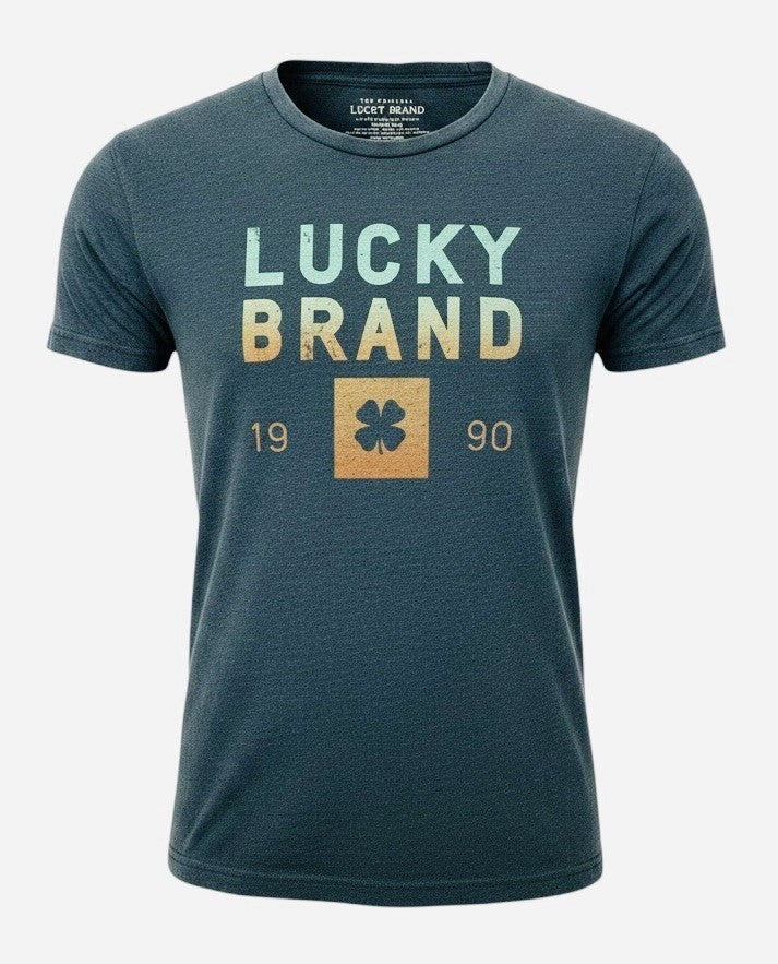Lucky Brand Women's Graphic T-Shirt Lucky Brand 1990 Clover Blue Size L/G 14-16