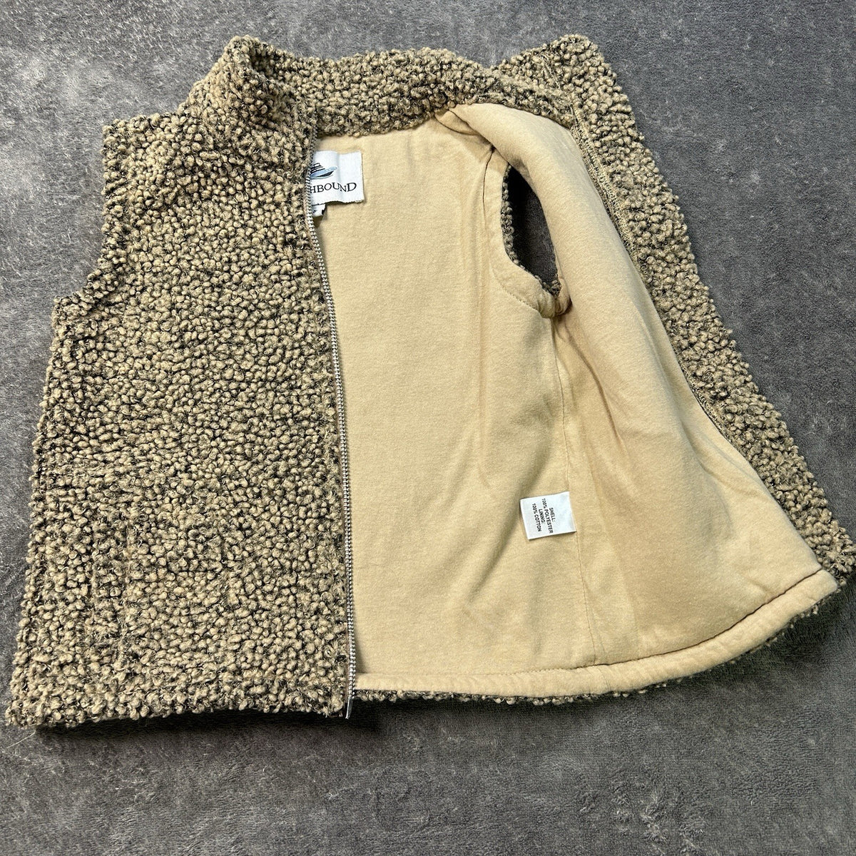 Southbound Kids Sherpa Full Zip Vest Brown 5