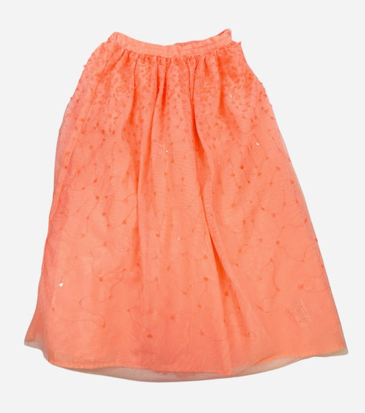 Cat & Jack Girls Coral Sequin Tulle Skirt Lined Elastic Waist Size M