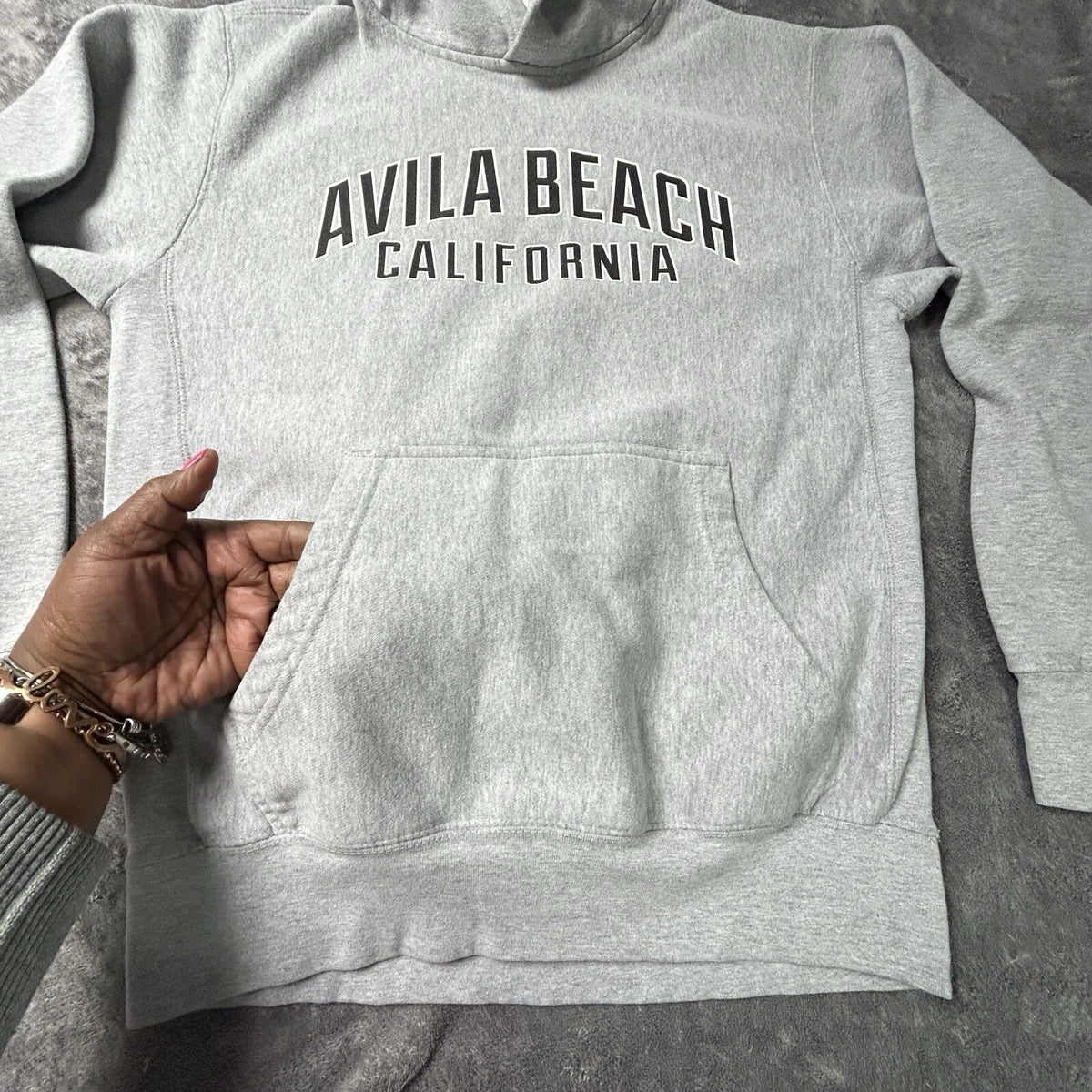 VTG MV Sport Pro-Weave Avila Beach California Gray Hoodie Size Small