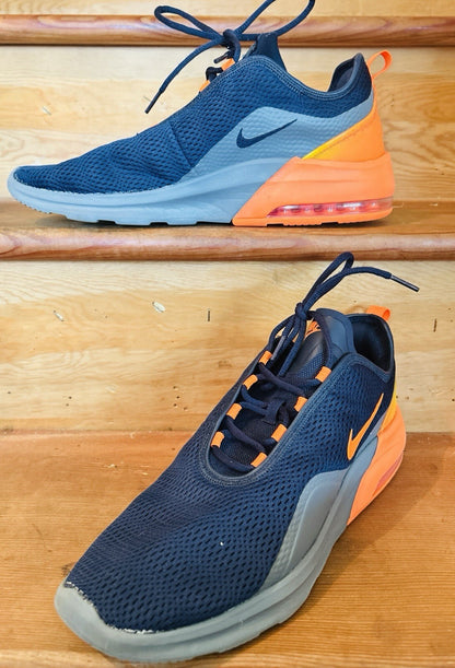 Nike Air Max Motion 2 AO0266-004 Men's Size 13 Black Gray Orange Running Shoes