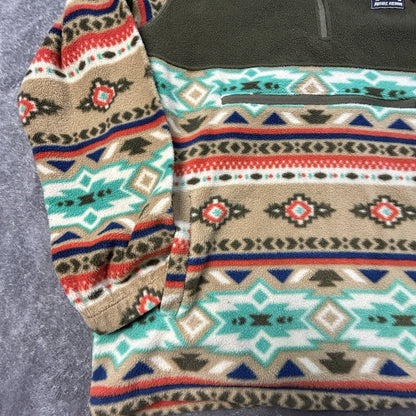 Massive Outdoor Fleece Hoodie Quarter Zip Tribal Aztec Medium