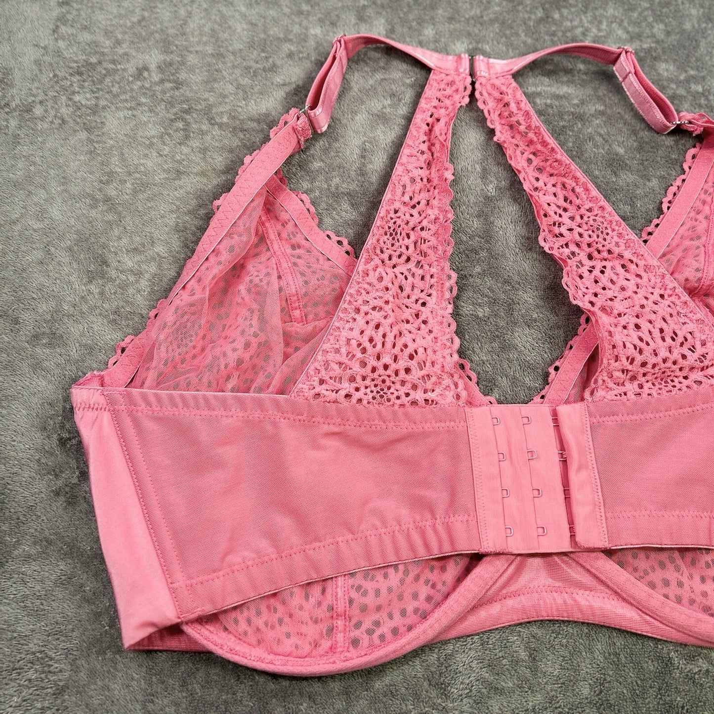 Curvy Couture Intimates 42G Pink Lace Racerback Underwire Bra D1280E