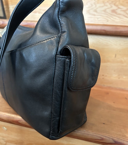 Liz Claiborne Genuine Leather Black Shoulder Bag