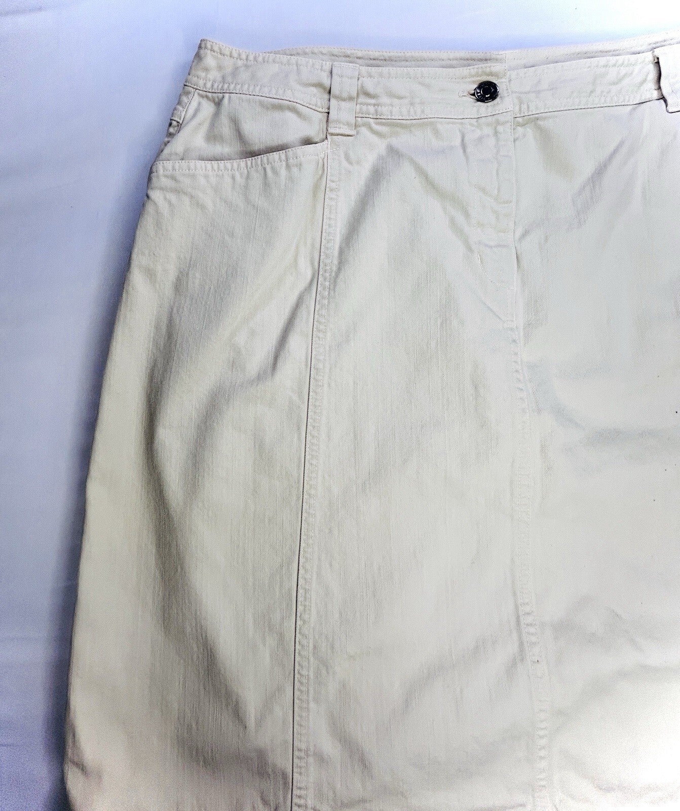 Talbots Woman Petites 18W Stretch Ivory A-Line Skirt Cotton Blend Knee Length