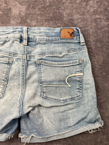 American Eagle Outfitters Midi Denim Shorts Women’s Size 4 Super Super Stretch