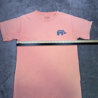 Cold Crush Women’s Small Coral Formal Elephant Graphic Tshirt Live In The Moment