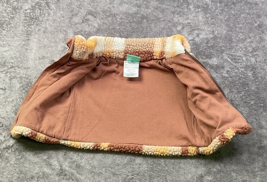 Disney Baby Winnie the Pooh Sherpa Plaid Zip Vest Newborn NB Teddy Fleece Jacket