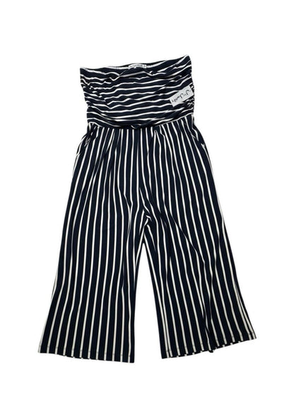 J for Justify Womens 3X Navy White Striped Wide Leg Palazzo Pants Plus Size