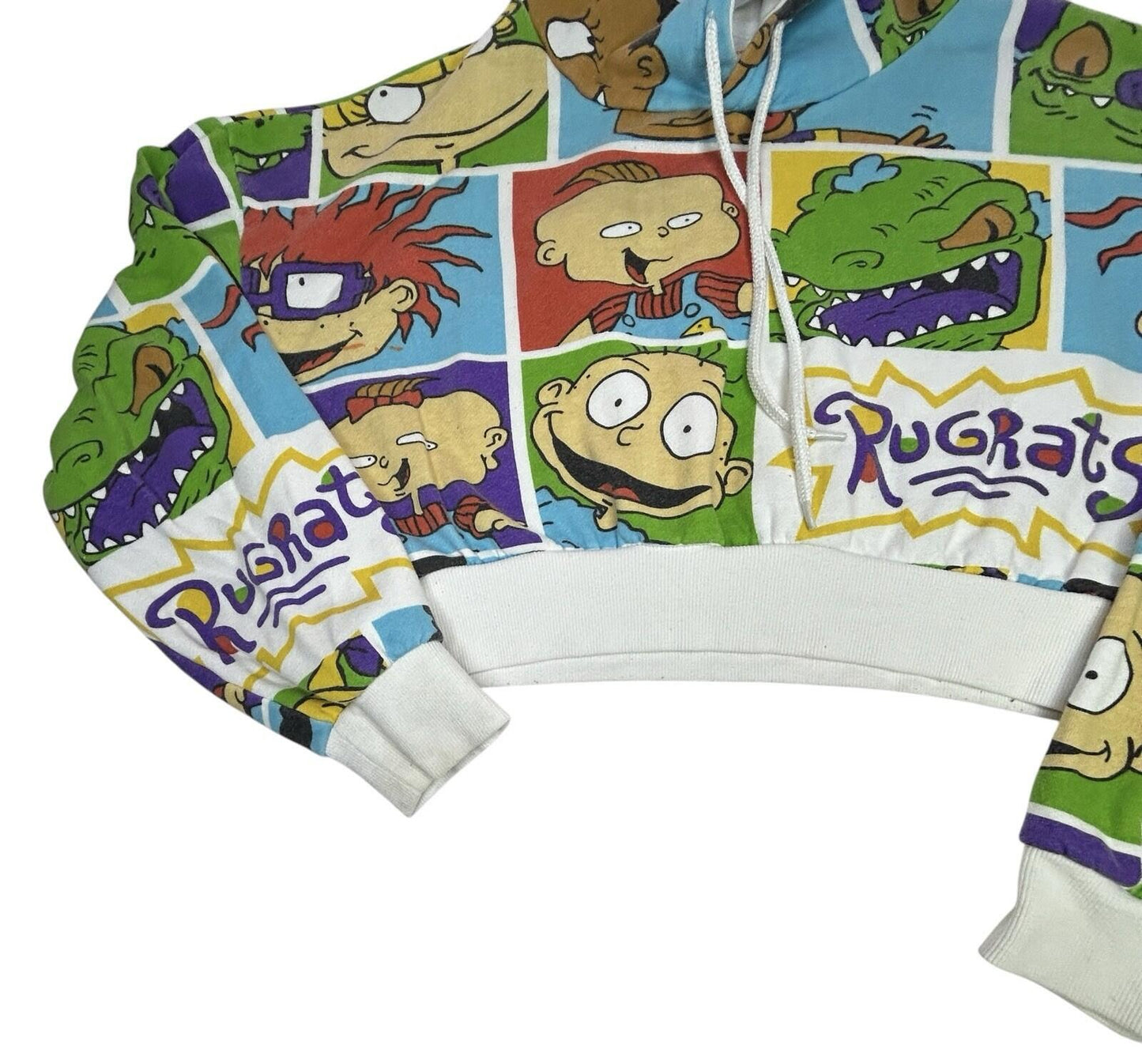 Rugrats Cropped Hoodie Women’s Medium Nickelodeon Pullover Sweats Cartoon