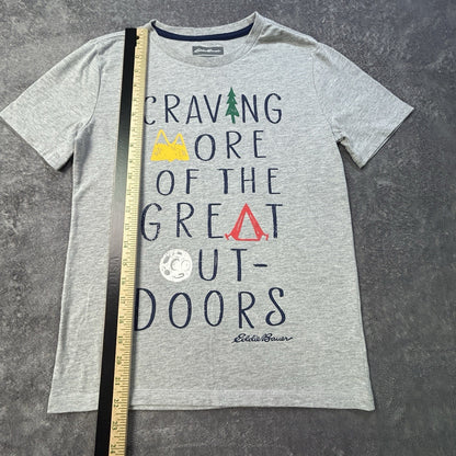 Eddie Bauer Kids M 10/12 Great Outdoors Graphic T-Shirt Gray Camping