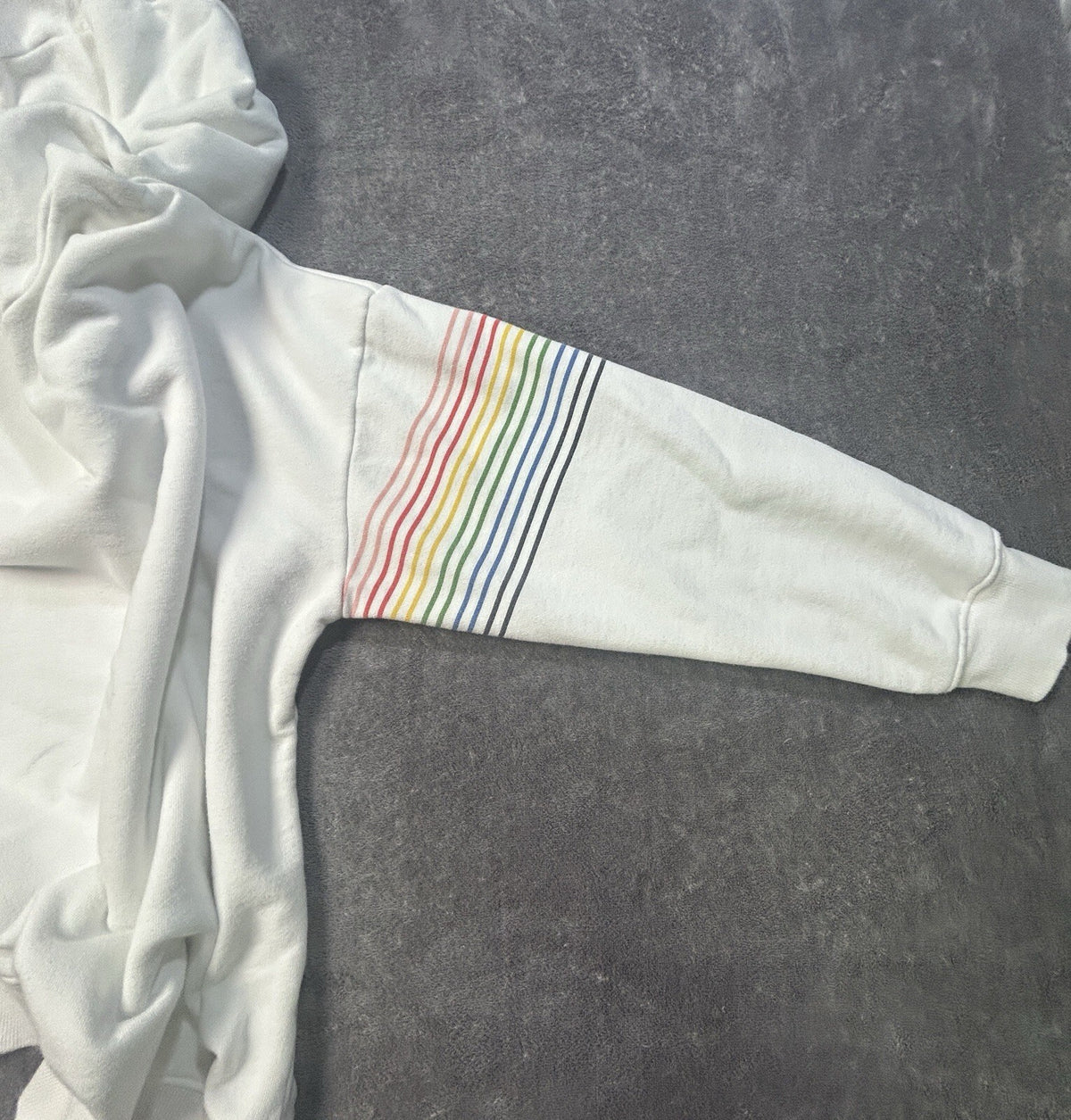 Dance & Marvel Rainbow Sleeve Hoodie White M