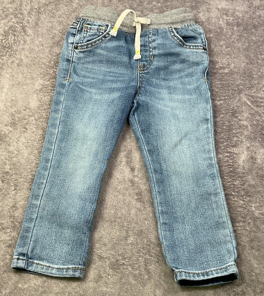 Cat & Jack Skinny Jeans 2T Light Wash Pull On Denim Pants Drawstring Toddler
