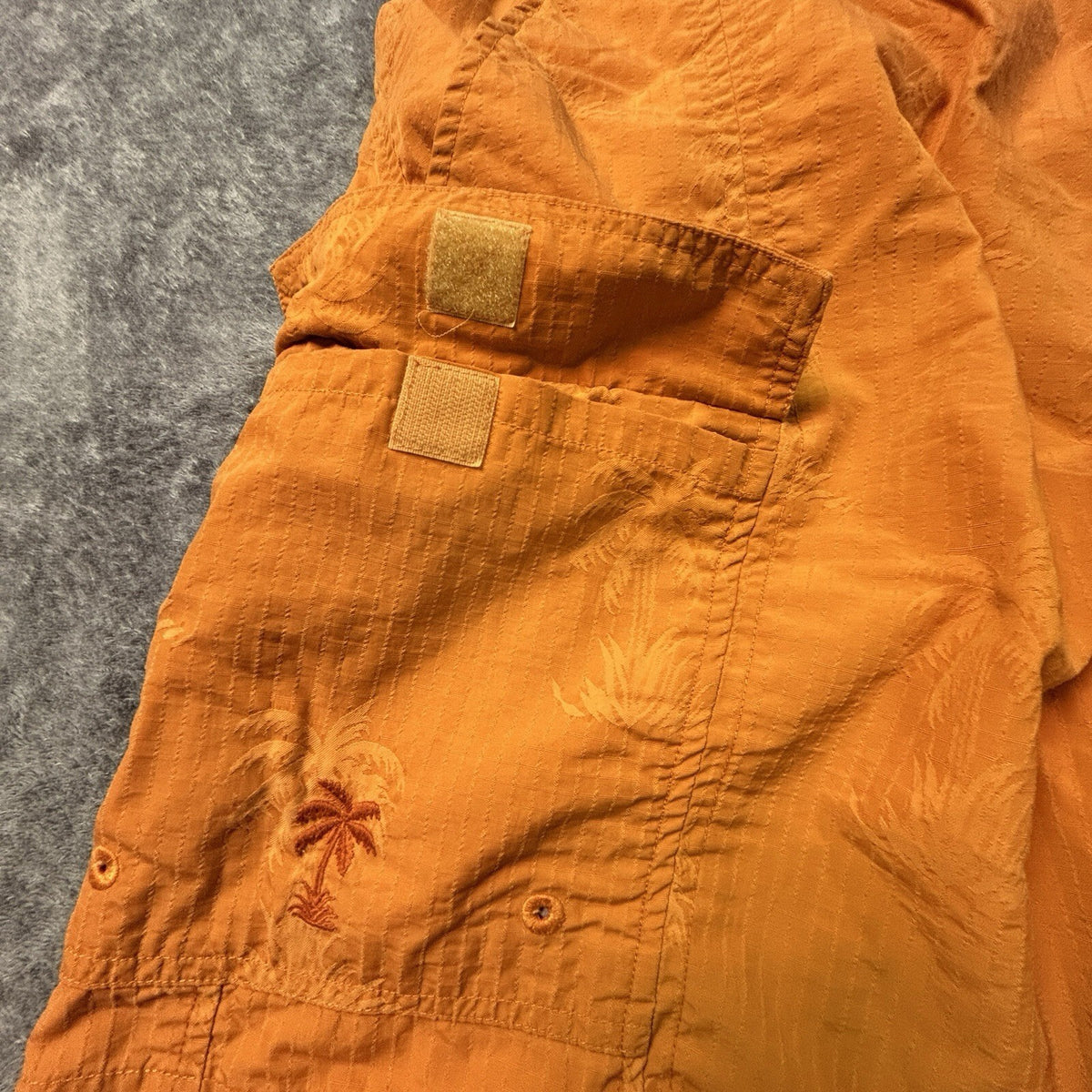 Tommy Bahama Men’s XL Orange Palm Tree Swim Trunks Cargo Board Shorts