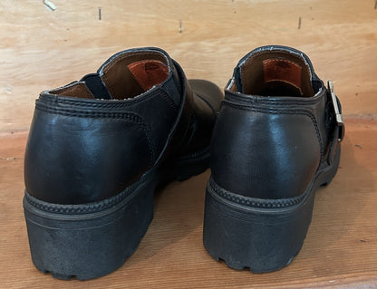 Harley-Davidson Sarah 83219 Womens 6.5 Black Leather Chunky Buckle Shoes