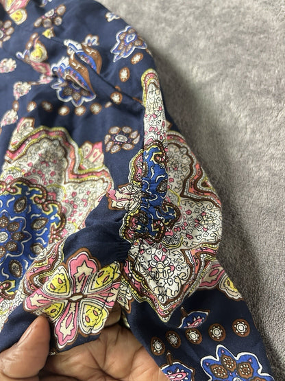 Halife Women’s XL Navy Boho Medallion Print Tunic Dress NWT 3/4 Sleeve