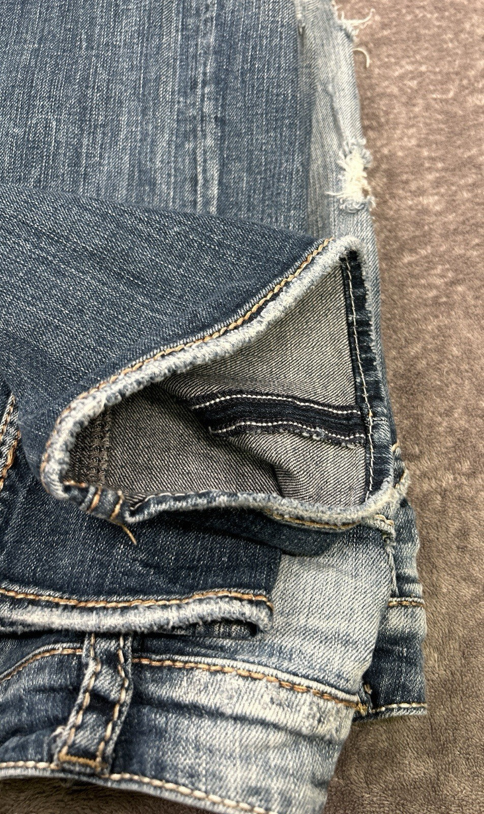 Silver Jeans Sam Womens 28 Low Rise Distressed Bootcut Jeans Medium Wash