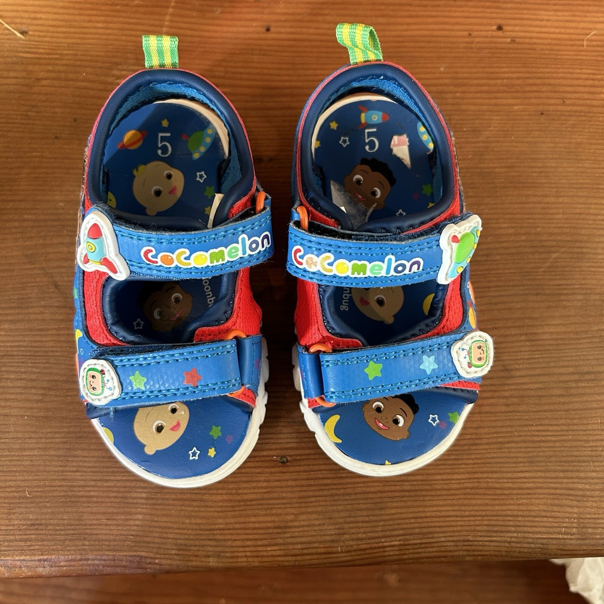 CoComelon JJ Cody Toddler Sandals Size 5 Blue Multicolor