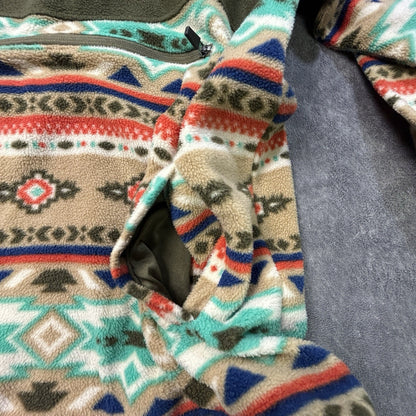 Massive Outdoor Fleece Hoodie Quarter Zip Tribal Aztec Medium