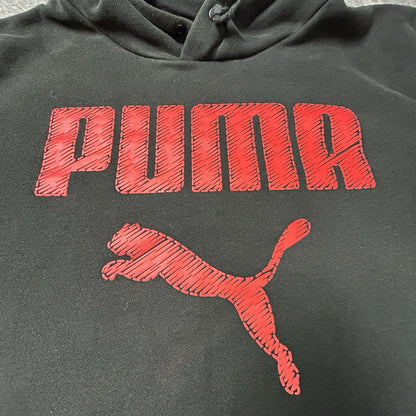 PUMA Mens Black Pullover Hoodie Red Logo Size Unknown See Measurements