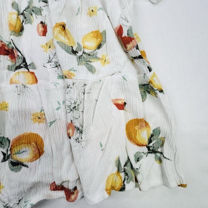 Maurices Off Shoulder Floral Peasant Blouse Womens Medium White Yellow Boho Top
